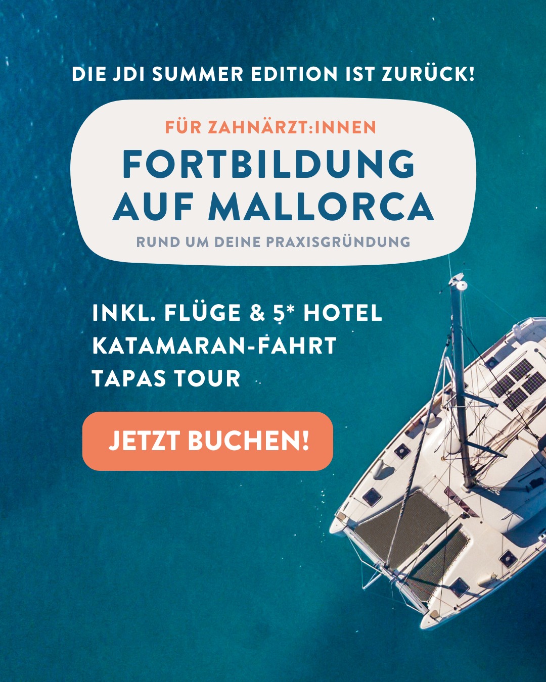Dein Traum von der eigenen Praxis beginnt hier – unter Palmen, mit Weitblick und der richtigen Community! 🦷🌴

Bereits über 500 angestellte Zahnärzt:innen haben an unseren Events teilgenommen – mit der nötigen Motivation, wertvollem Expert:innenwissen und einer Menge Inspiration. Jetzt ist es an der Zeit, dass auch Du Deinen Traum von der eigenen Praxis verwirklichst! just.dent.it

📅 25.–28.09.2025
📍 Mallorca
🏨 5★ Hotel mit Meerblick
🎓 10 Fortbildungspunkte
🎟️ Ab 499 € – Frühbucherpreis bis 30.06.

👉 Alle Infos & Anmeldung unter dem Link in der Bio

#justdentit #praxisgründung #zahnärztin #zahnarztlife #selbstständigwerden #dentalevents #netzwerken #mallorca2025 #fortbildungmitmeerblick